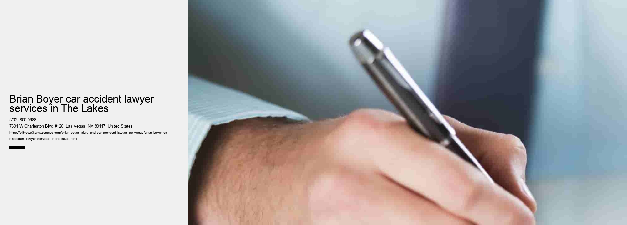 Brian Boyer car accident lawyer services in The Lakes