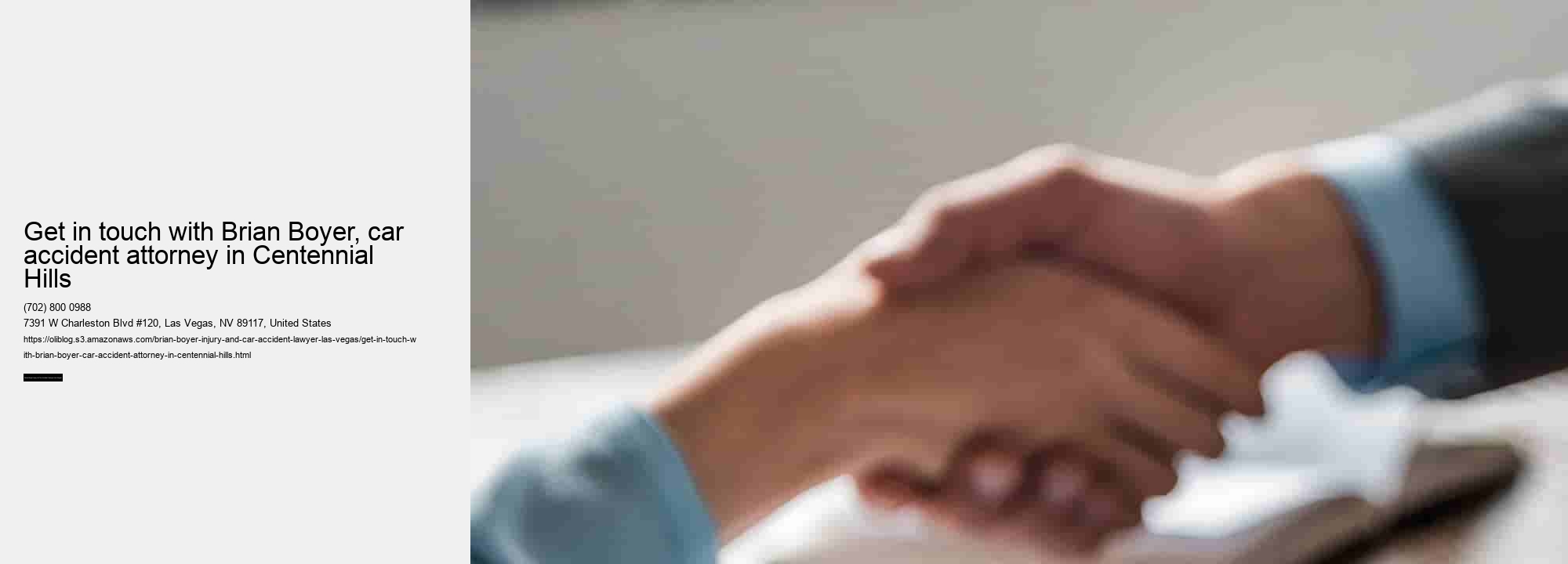 Get in touch with Brian Boyer, car accident attorney in Centennial Hills